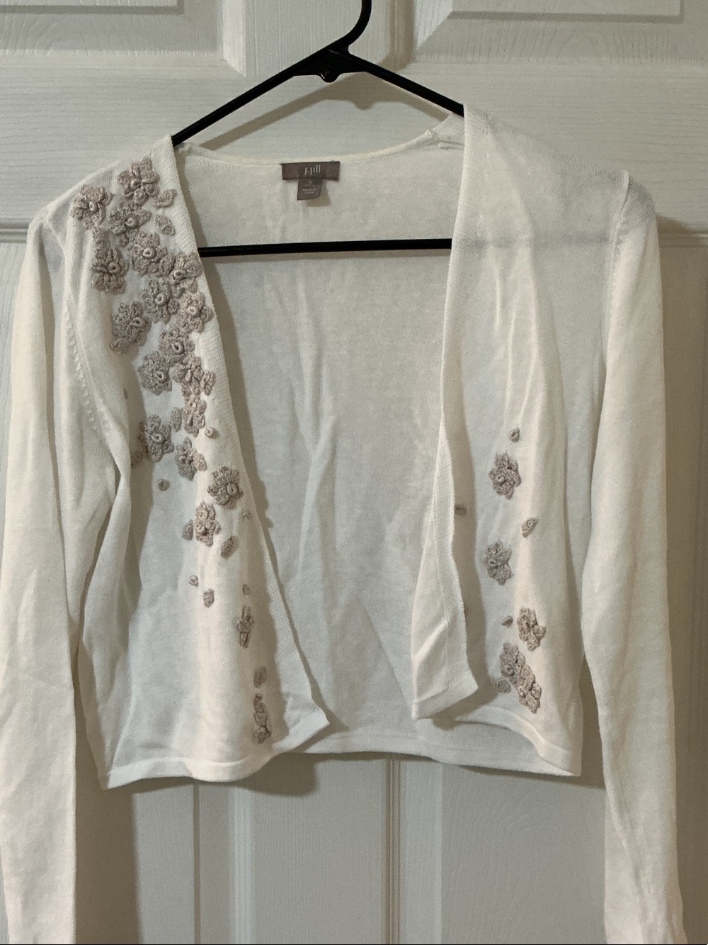 Jay Jill, ladies small petite white shrug sweater